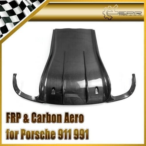 Car-styling For Porsche 911 991 Carbon Fiber Vor Style Rear Diffuser Glossy Fibre Finish Under Bottom Panel Accessories