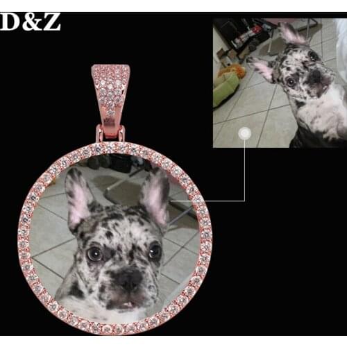 D&Z Custom Photo Memory Medallions Pendant Solid Pendant With Rope Chain Hip Hop Jewelry Personalized Cubic Zircon Chains Gift