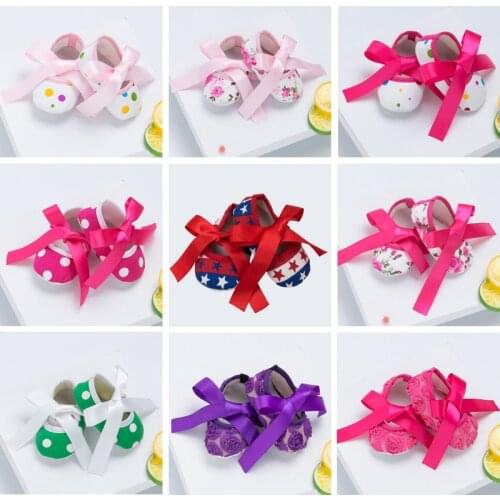 Baby Toddler Shoes Girl Shoes Cute Bowknot Flower Princess Shoes Soft Bottom Non-Slip Baby Shoes Printing Childrens Shoes