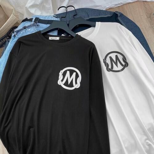 Printed long-sleeved t-shirt boys tide brand spring and autumn ins loose wild couple Mamba compassionate bottoming shirt