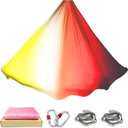 Yoga hammock 6*2.8M Aerial silk inversion Air yoga swing Full anti gravity yoga swing Set Colors Ombre indoor swing HOME