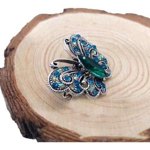 Crystal Rhinestones Butterfly Brooches Metal Cutout Brooch Pins Wedding New