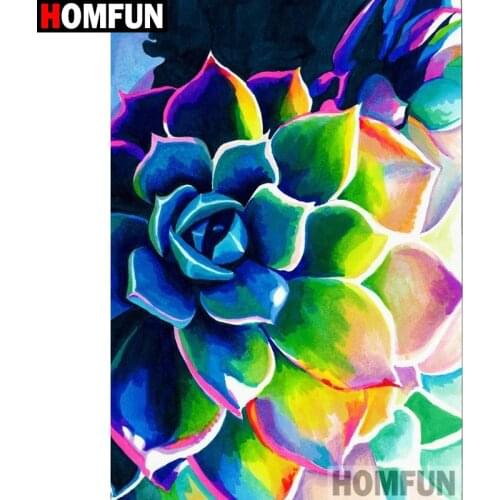 HOMFUN Full Diamond "succulent plants" DIY 5D Diamond Painting Cross Stitch Home Decor Picture Of Rhinestone Handmade A19456