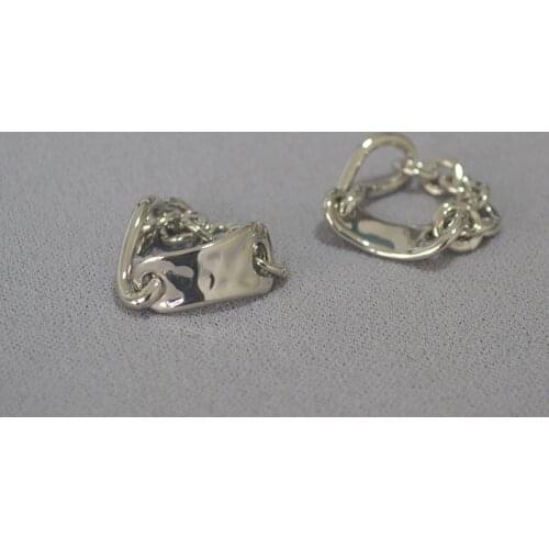 Inority irregular soft chain rings for women hammering texture Plating true platinum gold index finger ring fashion jewelry New