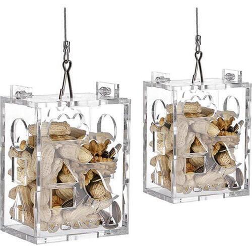 Parrot Foraging Toy Feeder Innovative Educational Acrylic Wire Rope Bird Chewing Toy For Intelligence Improving