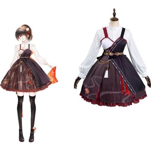 Genshin Impact Kazuha Cosplay Costume Lolita Dress Girls Outfits Halloween Carnival Suit