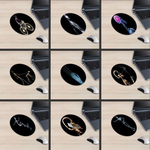 XGZ Round Mouse Pad X-ray Imaging Effect Human Juggling Mousepad Riding Sports Series Steel Arm Weapon Desk Mat Rubber HDPattern