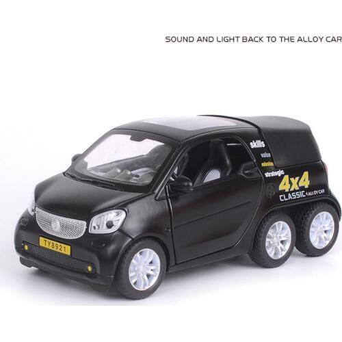 Hot 1:36 scale vehicle wheel diecast car benz smart for-us Pickup truck with light sound metal model pull back toy collection
