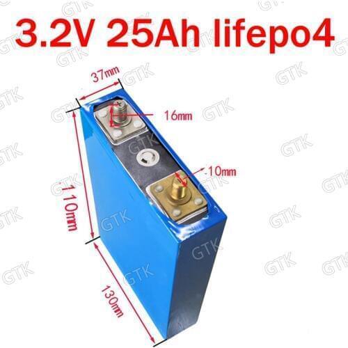 4pcs lithium 3.2v 25Ah lifepo4 rechargable battery 25ah lifepo4 long life for diy 12V 24V lamp scooter vehicles inverter light