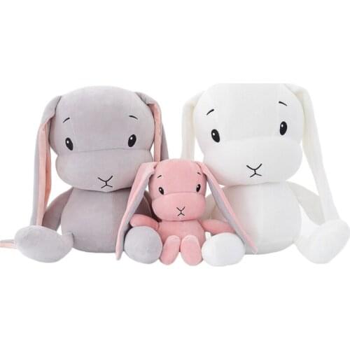 25/50cm Kawaii Lucky Rabbit Doll Baby Soothing Little White Bunny Pillow Plush Toy Stuffed Animals Childrens Gift