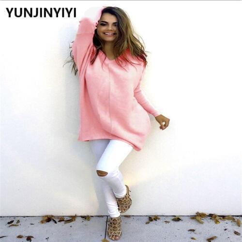 Fashionable autumn and winter sexy V-collar Pink casual long sleeve V-neck jacket blush ladys oversize dress