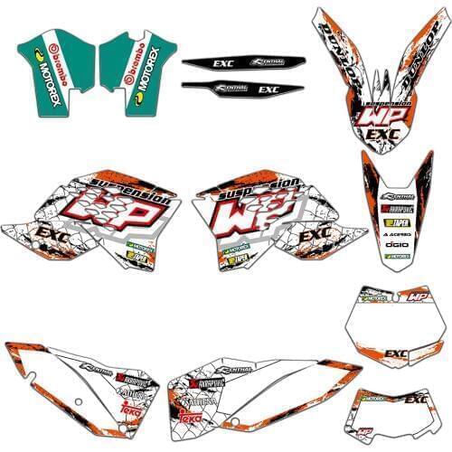 Motorcycle Full Graphics Decals Stickers Kits For KTM EXC 125 250 300 350 530 2008 2009 2010 2011 XCF 2008-2010