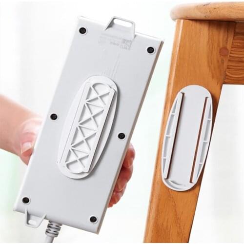 Punch-Free Wall-Mounted Plug Power Outlet Holder Plug-In Socket Bracket Traceless Self-Adhesive Fixer Bottom Board Organizer