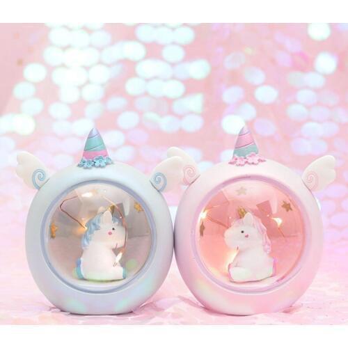 New Bedroom Creative Cute Small Table Lamp Decoration Room Layout Pink Unicorn Star Bear Lamp Gift For Student Night Light