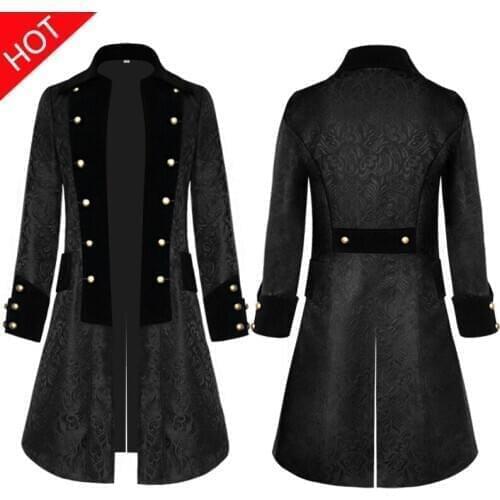 2021 Hot New Medieval Mens New Solid Jacquard Vintage Uniform Coat Personality Street Trendsetters Fashion Unique