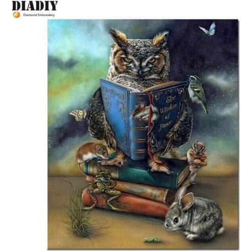 Full 3D Diamond Painting Cross Stitch animal owl Crystal Stone Needlework Diamond Embroidery Full Diamond Decorative