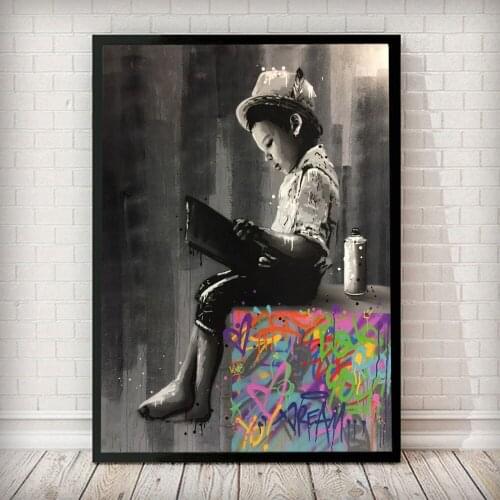 Portrait Picture Canvas Painting kids Boy Wall Art Graffiti Home Decor Abstract Girl Pictures art Posters and Prints