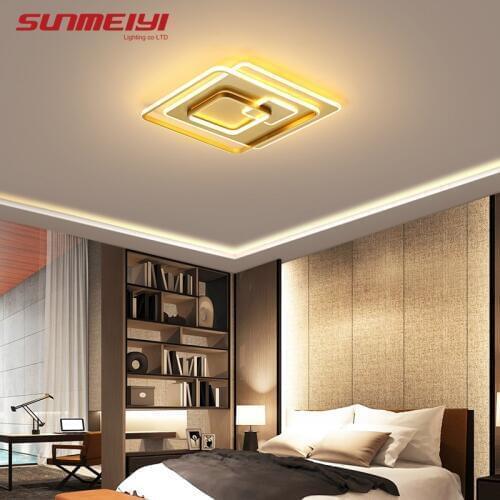 Luxury Led Ceiling Lights Acrylic Dimmable Ceiling Lamp Gold Kitchen Light with Remote control Modern Living room plafonnier led