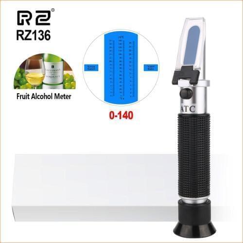 RZ Refractometer Fruit Alcohol Wine Meter Sugar Portable Auto Brix 0~32% Alcohol 0~26% Fruit Juice Wine Sugar Refractometer
