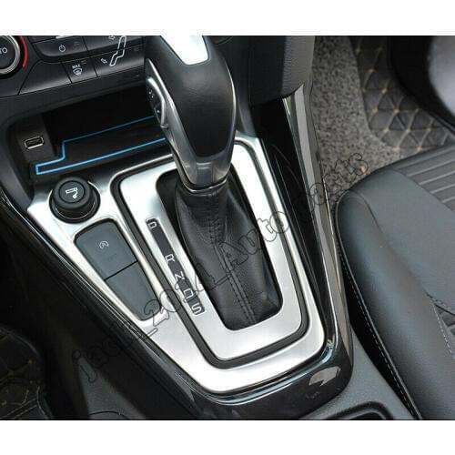 Silver ABS Chrome Gear Shift Box Panel Frame Cover Trim For Ford Focus 2015 2016 2017 2018 2019