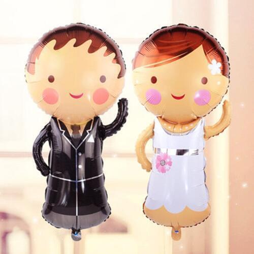 2pcs/lot Bride and Groom Foil balloons Large Size Wedding Party Balloons Valentines Day Party Suppliers Wedding Globos Balls
