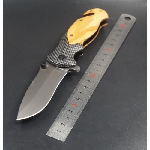 Folding Knife Survival Hunting Tactical Knife Outdoor Camping Combat Pocket Knives Wood Handle Multitool EDC Self-defense Tools