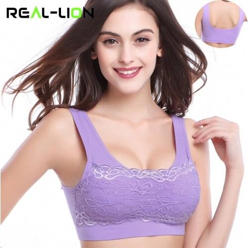 Yoga Sports Bra Lace Womens Running Vest Tank Tops Wirefree Bra for Running Gym Fitness Seamless Women Underwear