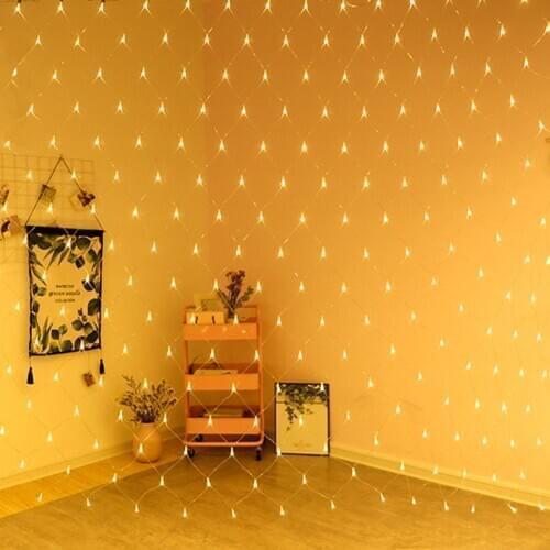 LED Net Mesh String Light Christmas Garland Light AC110V/220V Outdoor Window Curtain Icicle Light For Wall Xmas New year Holiday