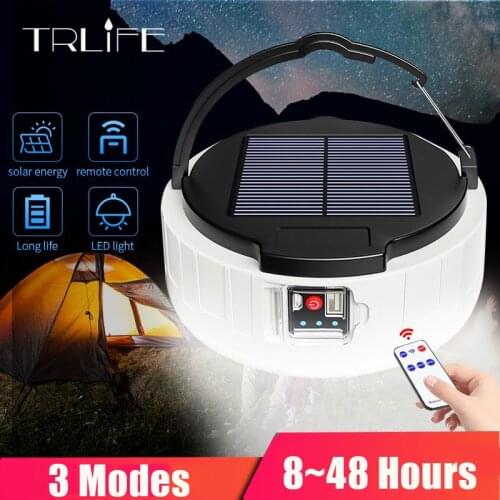 LED Solar Camping Light USB Rechargeable Bulb For Outdoor Tent Lamp Portable Lanterns Emergency Lights For BBQ Hiking Drop ship