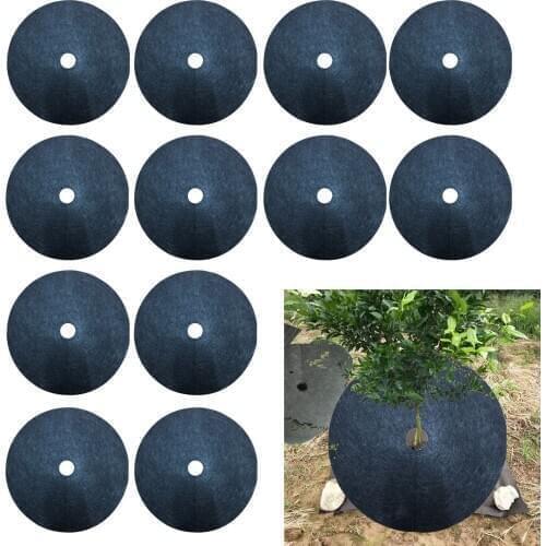 Cloth Tree Protection Weed Mats Made Of Nonwovens Material 12pcs Color: Black 15cm Diameter Garden Weeding Tool Covering Ring