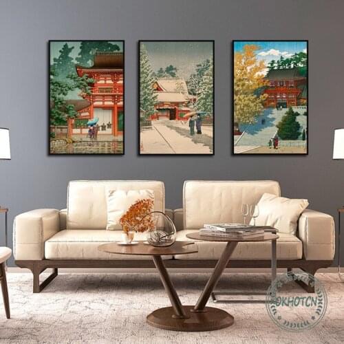Japanese Kimono Woman Palace Canvas Poster Wall Art Prints Painting Modular Pictures for Home Design Aesthetic Room Decor