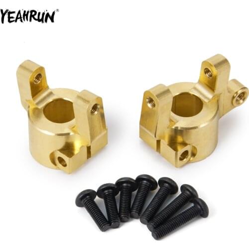 YEAHRUN 2 Pcs Brass Counterweight Base C Heavy Duty Copper For 1/10 Axial SCX10 II 90046 RC Car Upgrade Parts