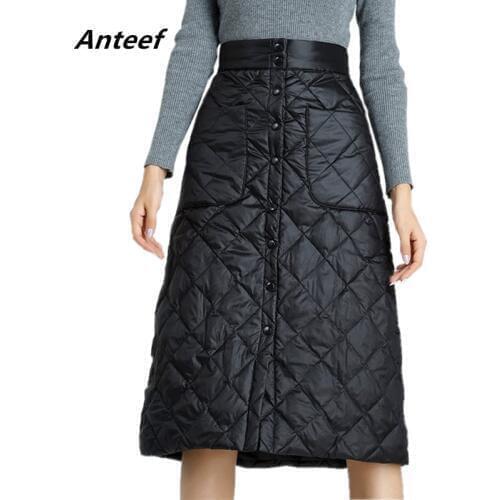Plus size black 2021 high waist clothes autumn winter saia woman casual loose midi skirts womens skirt jupe female streetwear