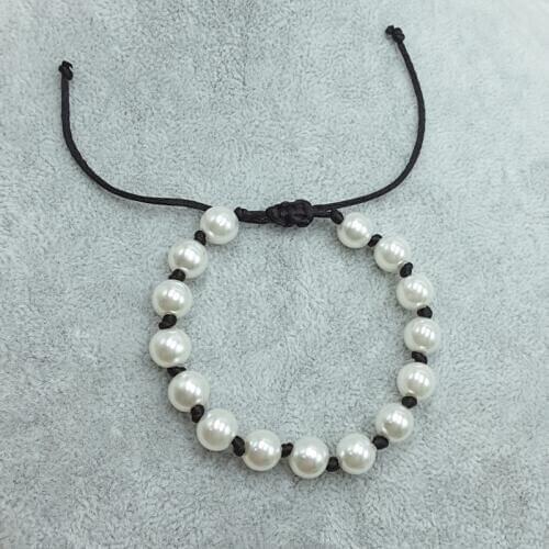 2018 Winter Easy Match Bohemian Jewelry Handmade Knot Weave Bracelet Elegant Pearl Jewelry Handchain for Women Christmas Gift