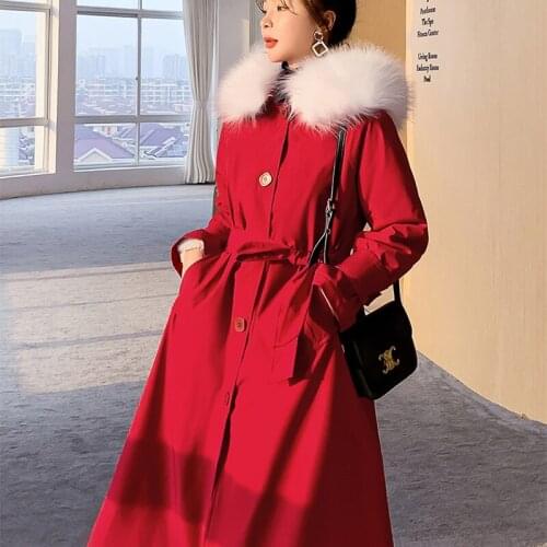 Winter Jacket Women Hooded Parkas Red Warm Jackets for Women 2021 Down Cotton Coat Female Long Clothes Abrigos Para Mujer HLY202