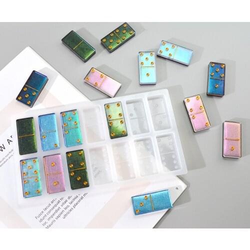 134g Handmade Domino Moule Resine Casting Game Silicone Moulds Cabochons Board Charms Zywica Epoksydowa Formy