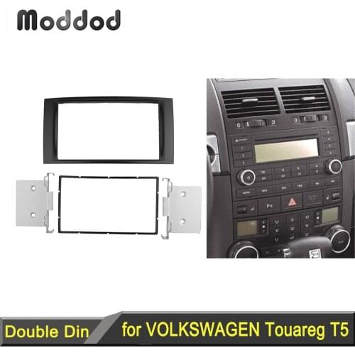 2 Din Radio Fascia for Volkswagen Touareg T5 Multivan Transporter DVD Stereo Panel Dash Mount Install Trim Kit Refit Frame