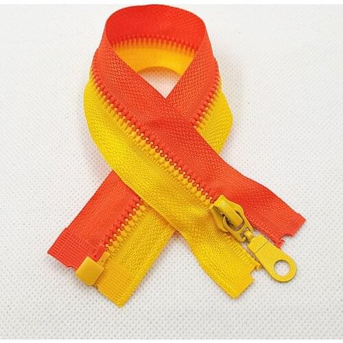 2Pieces 5#(25-70cm) Detachable Resin Zipper Opening Automatic Ecological Locking Plastic Zipper For Sewing Suit