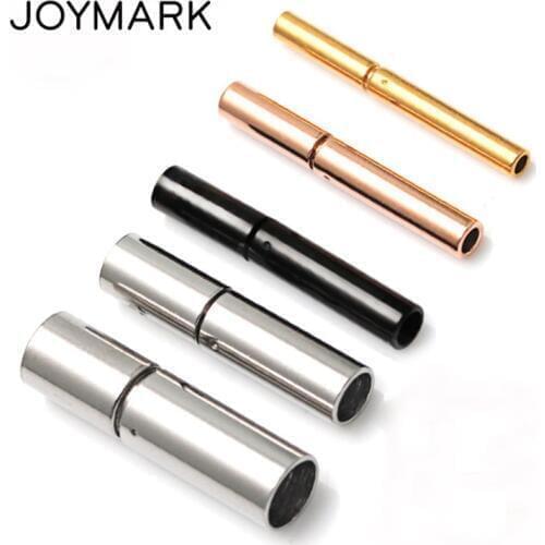 5 Sizes 4 Colors High Quality Stainless Steel Box Bayonet Clasps For Leather Cord Bracelet Necklace Jewelry Making BXGC-001