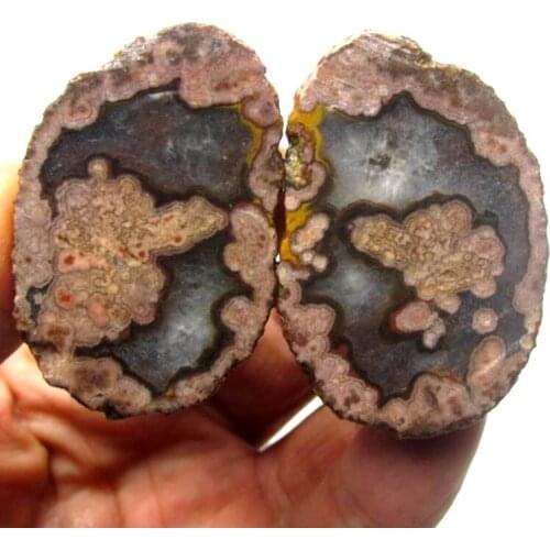 74g Pair of Unpolished Achat Agate Thunderegg Half Geode - crystals and stones healing Mineral specimen Home Decor x0060