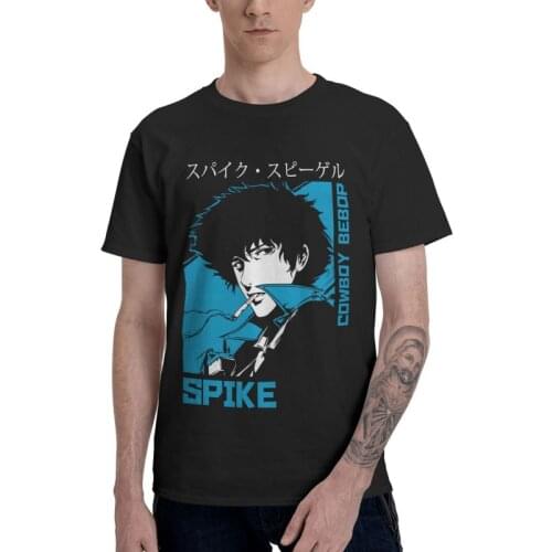 90s Japanese Manga Anime Cowboy Bebop T-Shirts Men Graphic T Shirt Short Sleeve Spike Spiegel Tshirt Cotton Tees Top Clothing
