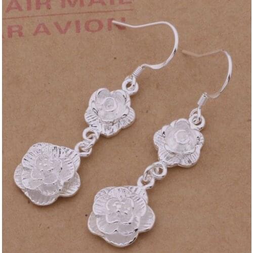 AE321 Hot sterling earrings , fashion jewelry , Big flower /cgqakxxa aqsajhza silver color