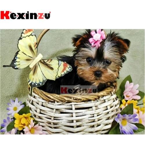 5D DIY Full Square/Round Drill Diamond Painting "Butterfly dog" Embroidery Mosaic Cross Stitch Wall Stickers Decor Gift XF#5610