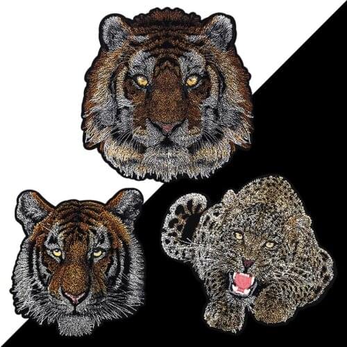 1PCs Tiger Design Toothbrush Embroidered Patches For Clothes Fashion Style Appliques For Shirts Iron on clothes Craft Rr91
