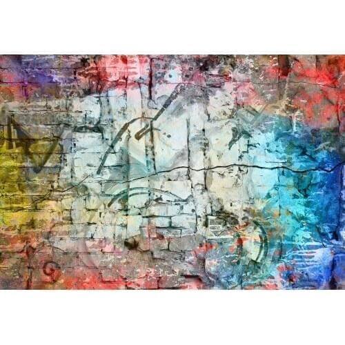 Free shipping Digital Photography Backdrop Printed Colorful Doodle Scribble Brick Wall Pattern Background baby children