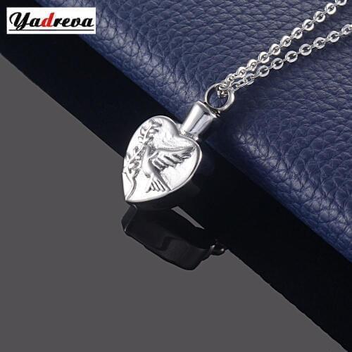 Stainless Steel Free Flying Bird Pendant Necklace Ashes Souvenir Commemorative Jewelry