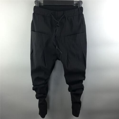 Owen Seak Men Casual Cargo Harem Pants High Street Hip Hop Length Mens Clothing Sweatpants Autumn Winter Black Big Size