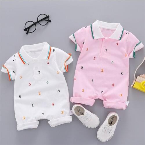Baby Rompers Summer Style Powered Baby Boy Girl Clothing Newborn Infant Anchor Short Sleeve Clothes 6 12 18 24 Months