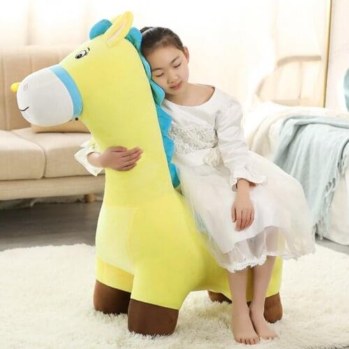 Cute Animal Dinosaur Sofa Stool Doll Big Cartoon Seat Donkey Horse Plush Toy Creative Children’s Gift Decoration DY50938