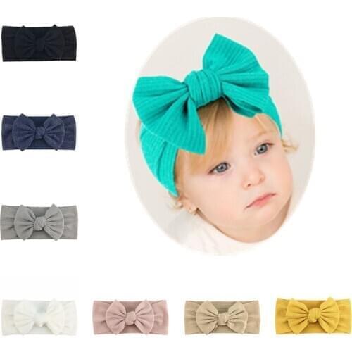 16Pcs Stretchy Cotton Bow Knotted Headbands Hairbow Turban Headwraps Hair Accessories for Baby Girls Newborns Infants Toddlers
